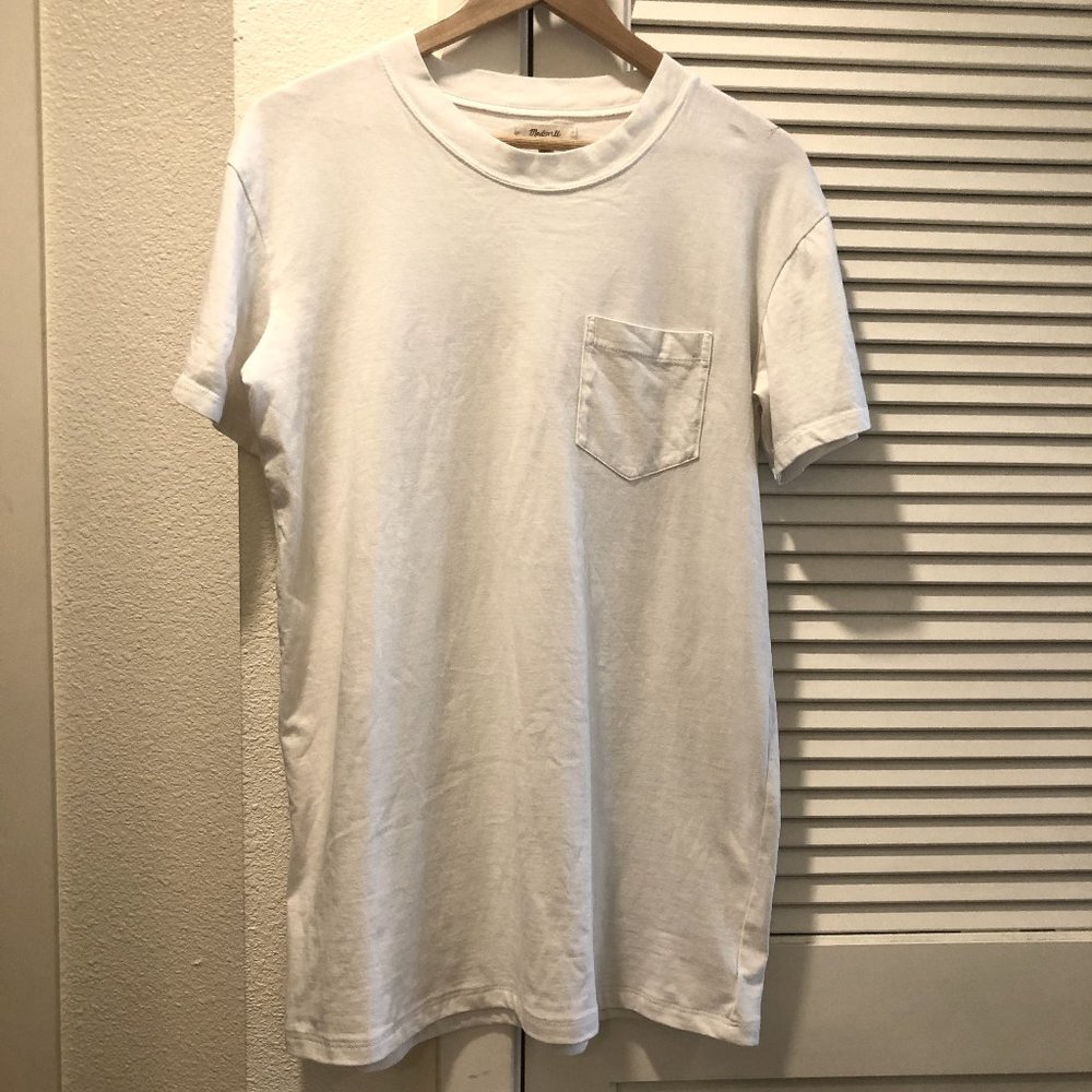 Madewell White Pocket Shirt Dress